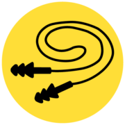 Earplugs illustration on yellow background