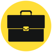 Illustration of a briefcase representing unemployment insurance