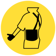 Illustration of worker wearing lifting belt
