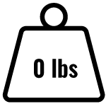 weight with '0 lbs' written on it