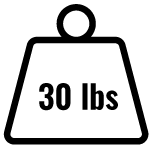 weight with '30 lbs' written on it