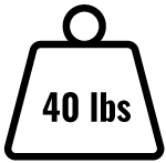 weight with '40 lbs' written on it