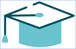 graphic of a blue graduation cap